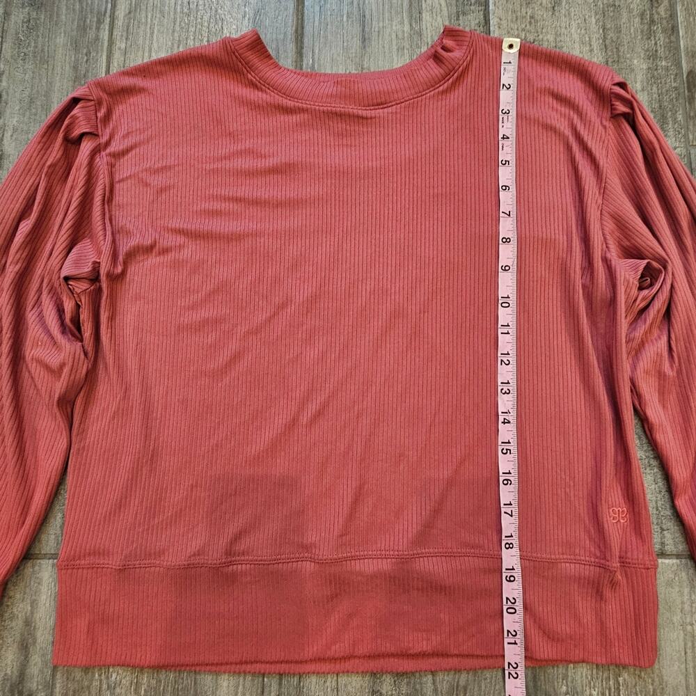 Albion Fit Serena Ribbed Top Size L Long Sleeve Crewneck Lounge Athleisure - Picture 3 of 10